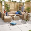 Nova Garden Furniture Chelsea Willow Rattan 2A Corner Sofa Set with Coffee Table