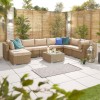 Nova Garden Furniture Chelsea Willow Rattan 2A Corner Sofa Set with Coffee Table