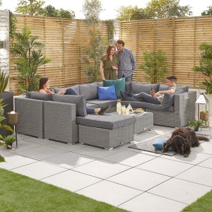 Nova Garden Furniture Chelsea White Wash Rattan 2A Corner Sofa Set with Coffee Table Nova Garden Furniture Chelsea White Wash Rattan 2A Corner Sofa Set with Coffee Table