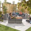 Nova Garden Furniture Chelsea White Wash Rattan 2A Corner Sofa Set with Coffee Table