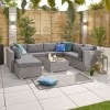 Nova Garden Furniture Chelsea White Wash Rattan 2A Corner Sofa Set with Coffee Table