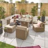 Nova Garden Furniture Chelsea Willow Rattan 2C Corner Sofa Set with Fire Pit Table