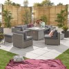Nova Garden Furniture Chelsea White Wash Rattan 2C Corner Sofa Set with Fire Pit Table
