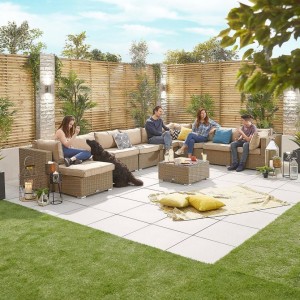 Nova Garden Furniture Chelsea Willow Rattan 3A Corner Sofa Set with Coffee Table Nova Garden Furniture Chelsea Willow Rattan 3A Corner Sofa Set with Coffee Table