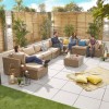 Nova Garden Furniture Chelsea Willow Rattan 3A Corner Sofa Set with Coffee Table