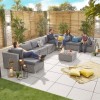 Nova Garden Furniture Chelsea White Wash Rattan 3A Corner Sofa Set with Coffee Table