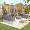 Nova Garden Furniture Chelsea White Wash Rattan 3A Corner Sofa Set with Coffee Table