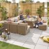 Nova Garden Furniture Chelsea Willow Rattan 3C Corner Sofa Set with Fire Pit Table