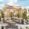 Nova Garden Furniture Galaxy Beige 3m Square LED Cantilever Parasol