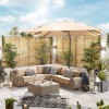 Nova Garden Furniture Galaxy Beige 3m Square LED Cantilever Parasol