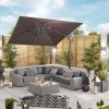 Nova Garden Furniture Galaxy Grey 3m Square LED Cantilever Parasol