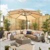 Nova Garden Furniture Galaxy Beige 3.5m Round LED Cantilever Parasol