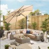 Nova Garden Furniture Galaxy Beige 3.5m Round LED Cantilever Parasol