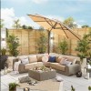 Nova Garden Furniture Galaxy Beige 3.5m Round LED Cantilever Parasol