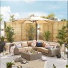 Nova Garden Furniture Galaxy Beige 3.5m Round LED Cantilever Parasol