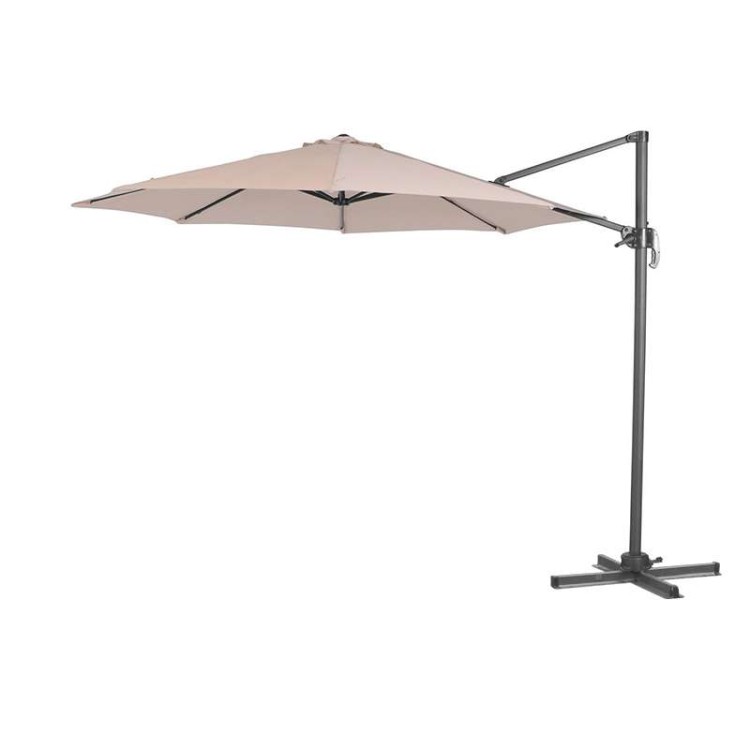 Nova Garden Furniture Apollo Beige 3m Round Crank & Tilt Aluminium Cantilever Parasol