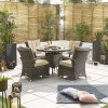 Nova Garden Furniture Olivia Brown Weave 4 Seat Round Dining Set