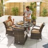 Nova Garden Furniture Olivia Brown Weave 4 Seat Round Dining Set