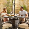 Nova Garden Furniture Olivia Brown Weave 4 Seat Round Dining Set