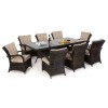 Nova Garden Furniture Black 8 Seat Rectangular Dining Set Cover