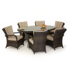 Nova Garden Furniture Black 6 Seat Oval Dining Set Cover