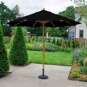 Nova Garden Furniture Dominica  Deluxe Black 3m Round Wooden Parasol Nova Garden Furniture Dominica  Deluxe Black 3m Round Wooden Parasol