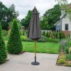 Nova Garden Furniture Dominica Deluxe Grey 3m Round Wooden Parasol