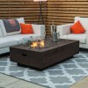 Nova Garden Furniture Cairns Rectangular Coffee Colour Gas Fire Pit Coffee Table with Wind Guard