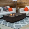Nova Garden Furniture Cairns Rectangular Coffee Colour Gas Fire Pit Coffee Table with Wind Guard