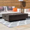 Nova Garden Furniture Cairns Rectangular Coffee Colour Gas Fire Pit Coffee Table with Wind Guard