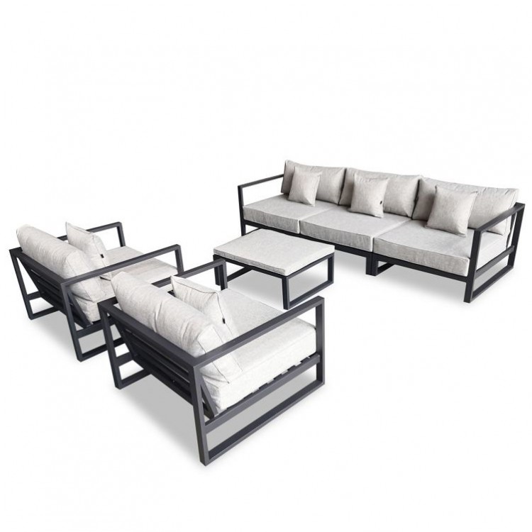 Nova Garden Furniture Alessandria Grey Frame Aluminium 3 Seat Sofa Set