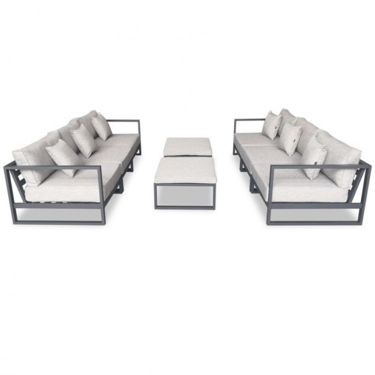 Nova Garden Furniture Alessandria Grey Frame Aluminium Sofa Set