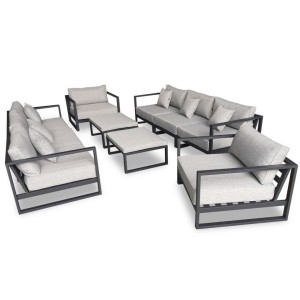 Nova Garden Furniture Alessandria Grey Frame Aluminium Sofa Set with Lounge Chairs Nova Garden Furniture Alessandria Grey Frame Aluminium Sofa Set with Lounge Chairs