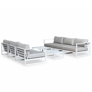 Nova Garden Furniture Alessandria White Frame Aluminium Sofa Set Nova Garden Furniture Alessandria White Frame Aluminium Sofa Set