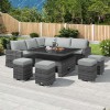 Nova Garden Furniture Cambridge Deluxe Grey Rattan Corner Dining Set with Rising Table