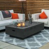 Nova Garden Furniture Cairns Rectangular Dark Grey Gas Fire Pit Coffee Table with Wind Guard