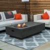 Nova Garden Furniture Cairns Rectangular Dark Grey Gas Fire Pit Coffee Table with Wind Guard