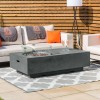 Nova Garden Furniture Cairns Rectangular Dark Grey Gas Fire Pit Coffee Table with Wind Guard