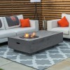 Nova Garden Furniture Cairns Rectangular Light Grey Gas Fire Pit Coffee Table with Wind Guard