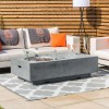 Nova Garden Furniture Cairns Rectangular Light Grey Gas Fire Pit Coffee Table with Wind Guard