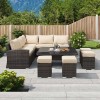 Nova Garden Furniture Cambridge Deluxe Brown Rattan Corner Dining Set with Rising Table