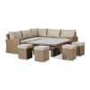 Nova Ciara Deluxe Willow Rattan Corner Dining Set with Rising Table