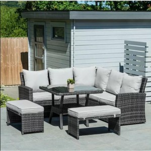 Nova Garden Furniture Cambridge Grey Compact Set with Parasol Hole Nova Garden Furniture Cambridge Grey Compact Set with Parasol Hole