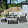 Nova Garden Furniture Cambridge Grey Compact Set with Parasol Hole