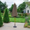 Nova Garden Furniture Dominica Deluxe Taupe 3m Round Wooden Parasol