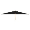 Nova Garden Furniture Dominica Deluxe Black 3m x 2m Rectangular Wooden Parasol