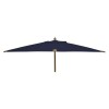 Nova Garden Furniture Dominica Deluxe Navy 3m x 2m Rectangular Wooden Parasol