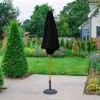 Nova Garden Furniture Dominica Black 2.5m Round Wooden Parasol