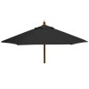 Nova Garden Furniture Dominica Black 2.5m Round Wooden Parasol