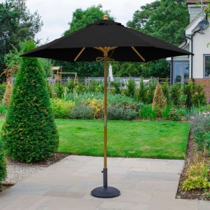 Nova Garden Furniture Dominica Black 2.5m Round Wooden Parasol Nova Garden Furniture Dominica Black 2.5m Round Wooden Parasol
